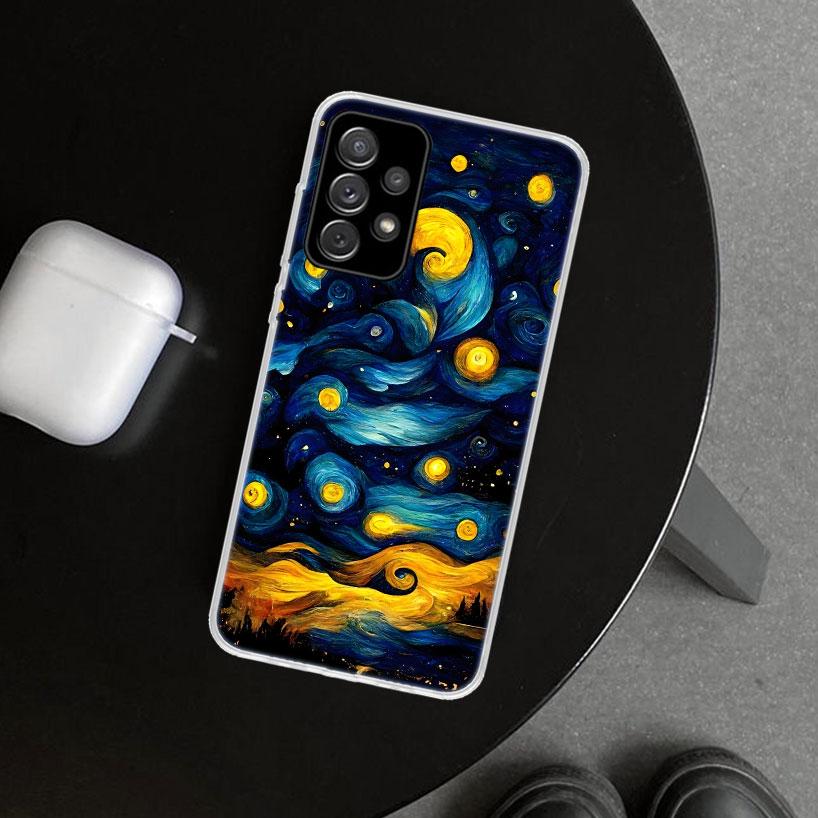 Чехол для телефона «Звездная ночь» Ван Гог для Samsung Galaxy A12 A22 A32 A52 A72 A02S A51 A50S A31 A20S A10S Note 20 Ultra 10 P