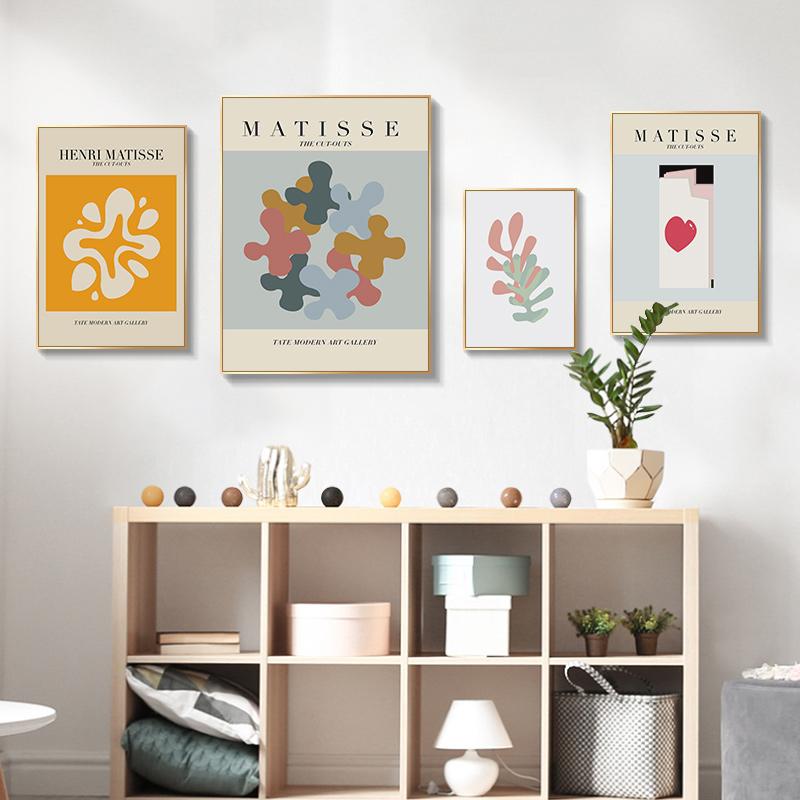 Henri Matisse Coral Colorful Leaf Posters And Prints Abstract Canvas Painting Nordic Wall Art Pictures For Living Room Decor