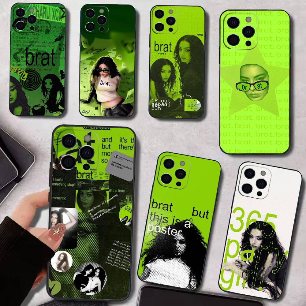 Charli XCX Brat Phone Case Silicone Soft For IPhone 17 16 15 14 13 12 11 X XR Plus Pro Max Plus