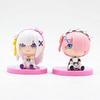 Delightful Chibi Rem And Ram Sitting Figures From Re Life In A Different World Anime Collection