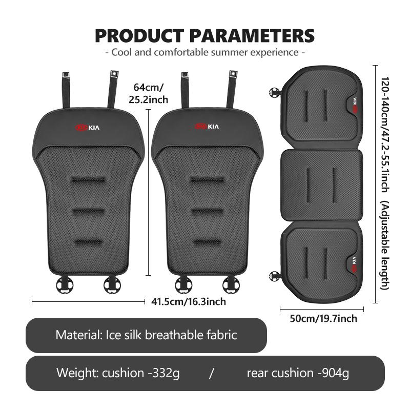 AMT2 Non-slip Car Seat Cushion Breathable Seat Height Increase Pad Backrest Mat For KIA Cadenza Carens Carnival Cerato Ev6 FORTE K5
