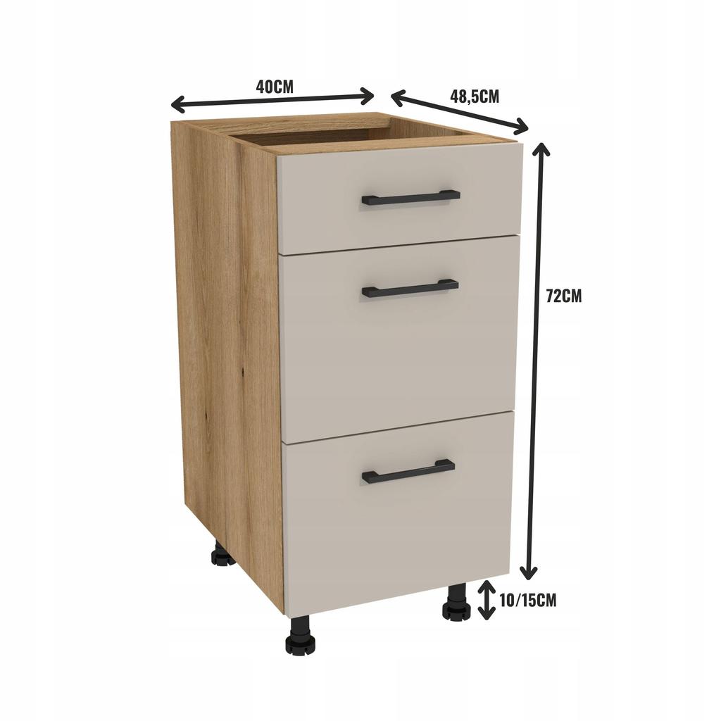 Kitchen Cabinet with Drawers Super Slim 40 Capri Oak Evoke Cashmere Front