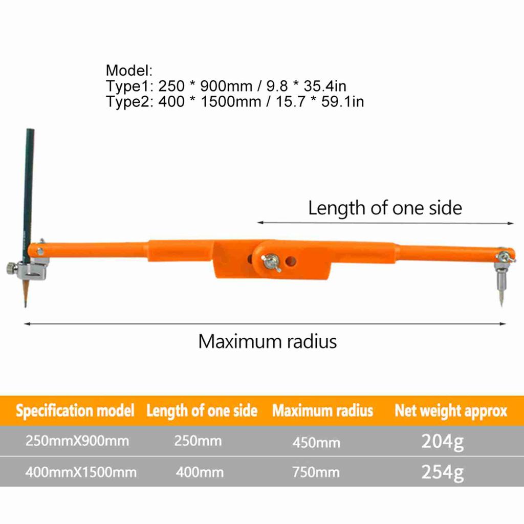 Woodworking Large Compasses Industrial Multifunction Tool Planning Wire Gauge Adjustable Lockable Divider