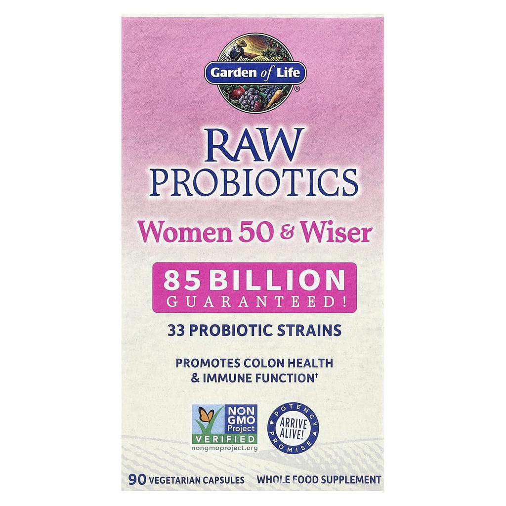 Raw Probiotics, Women 50+, 90 Veggie Caps