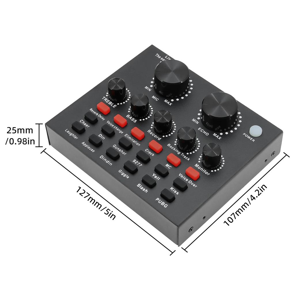 Звуковая карта V8 USB DJ-оборудование Звуковые карты Аудиомикшер Для телефона Компьютера ПК Веб-трансляции Live Внешняя Запись Караоке