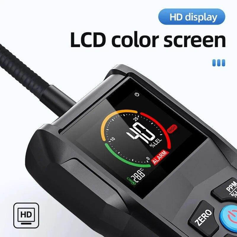 CGD02A Анализатор детектора горючих газов 50000 частей на миллион 100% НПВ Детектор утечки газа ЖК-экран Звуковая и световая сигнализация Газоанализатор