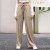 Women's Fashion Casual Elastic Drawstring High Waist Textured Wide Leg Straight Pants
