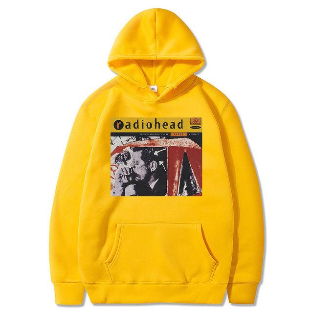 Radiohead English Rock Band 1985 Vintage Hoodie Unisex Music Album Print Sweatshirts Men's Long Sleeve Cotton Pullovers