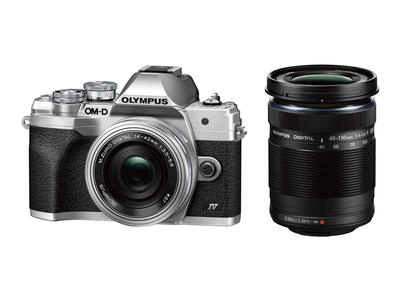OM OLYMPUS Беззеркальная однообъективная камера MarkIV EZ Комплект с двойным зумом Silver SYSTEM/Olympus OM-D E-M10