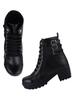 Shoetopia Женские короткие ботильоны на массивном каблуке с нескользящей подошвой, удобные модные ботильоны на щиколотку | Мягкая амортизирующая подошва | Для повседневной носки, вечеринок и зимы