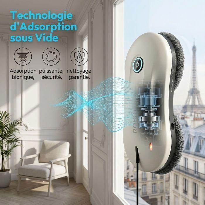 Window Cleaning Robot, Double Spraying, Robot Cleaner for Independent Intelligent Glasses, 10 Cleaning Cloths