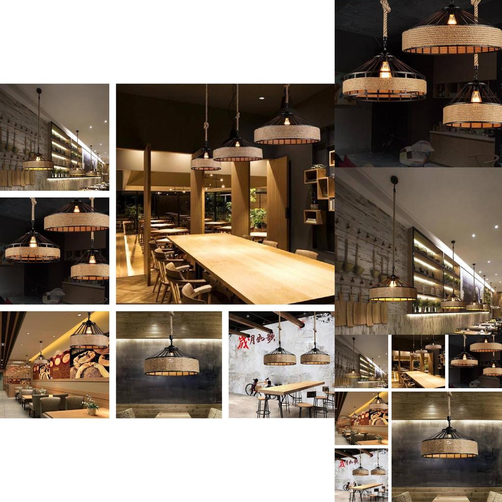 Винтажный американский кантри веревочный подвесной светильник для деревенского декора столовой и кафе