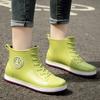 Fashion Women's Rain Boots Fashion Warm Cotton RubberShoes Ankle Rain Shoes for Women Waterproof Garden Galoshes Botas Lluvia Mujer2024