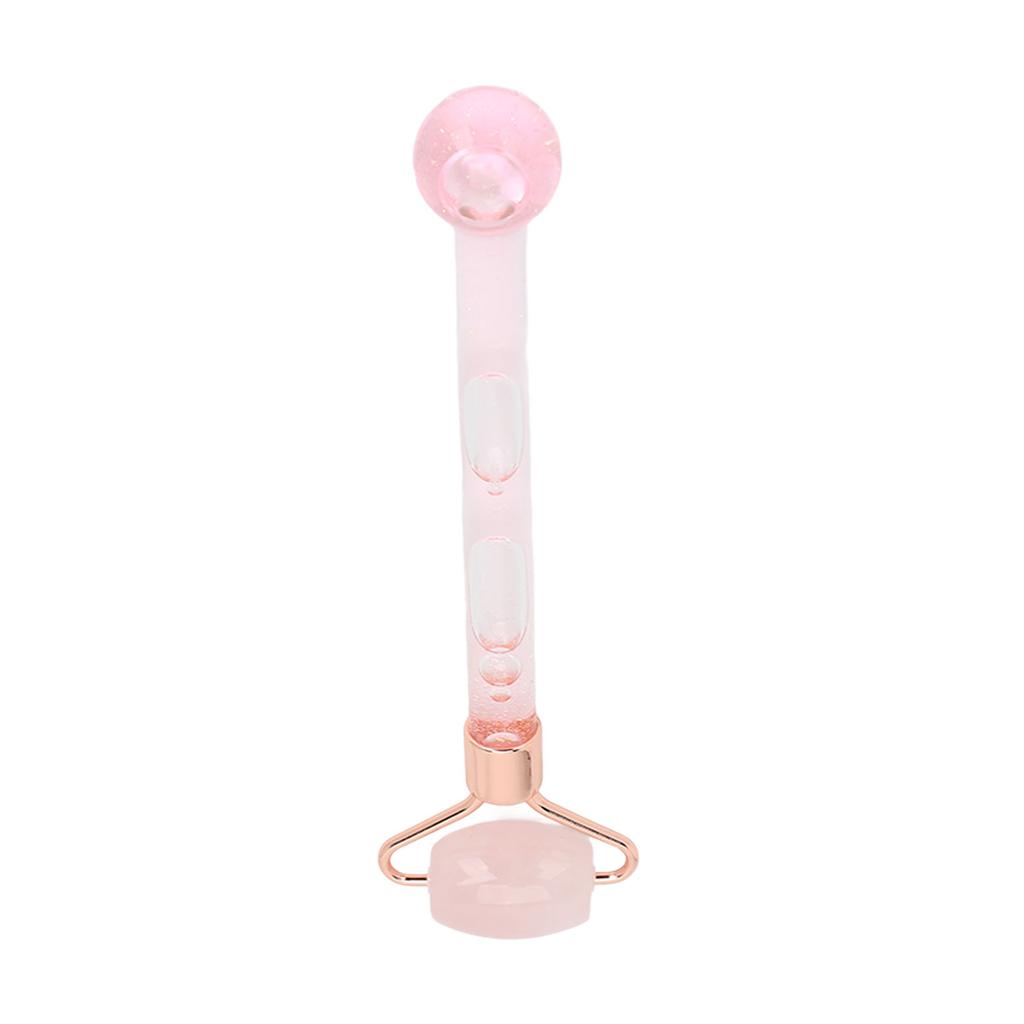 2 in 1 Face Massage Roller Quartz Stone Facial Lifting Skin Care Roller Tool for Home Use