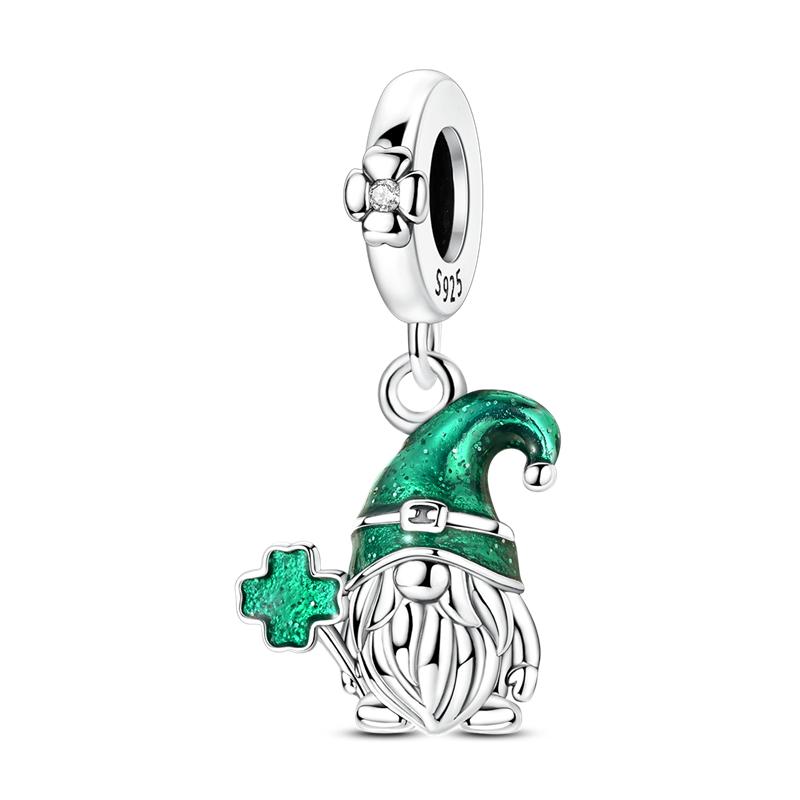 925 Silver Cartoon Doll Theme Series Pendants Bear Piggy Wizard Dwarf Charms Fit Original Bracelet Necklace Jewelry