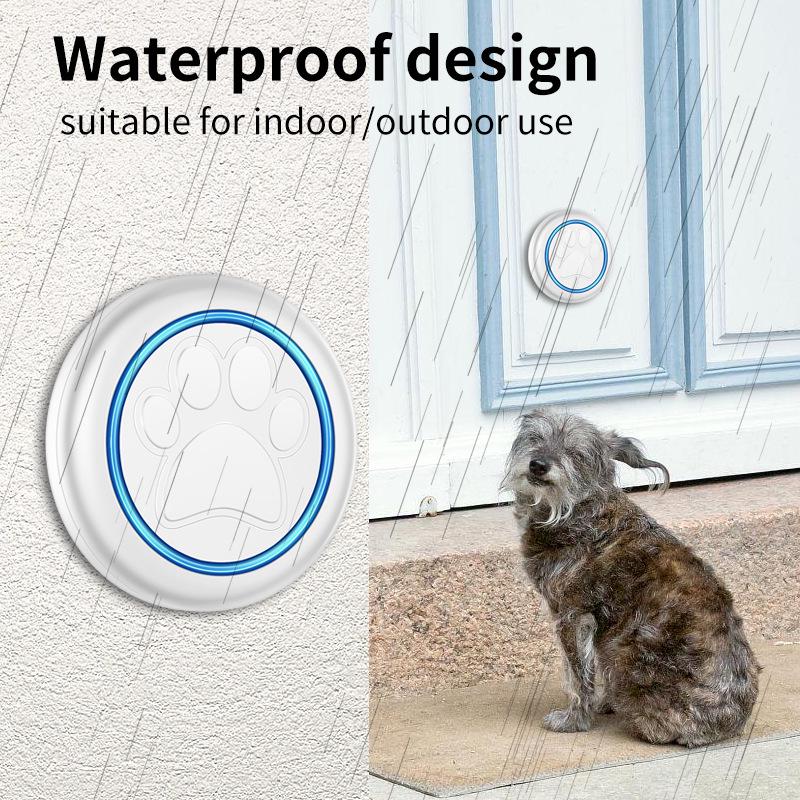 Dog Training Doorbell with Touch Buttons, 60 Melodies, LED Light