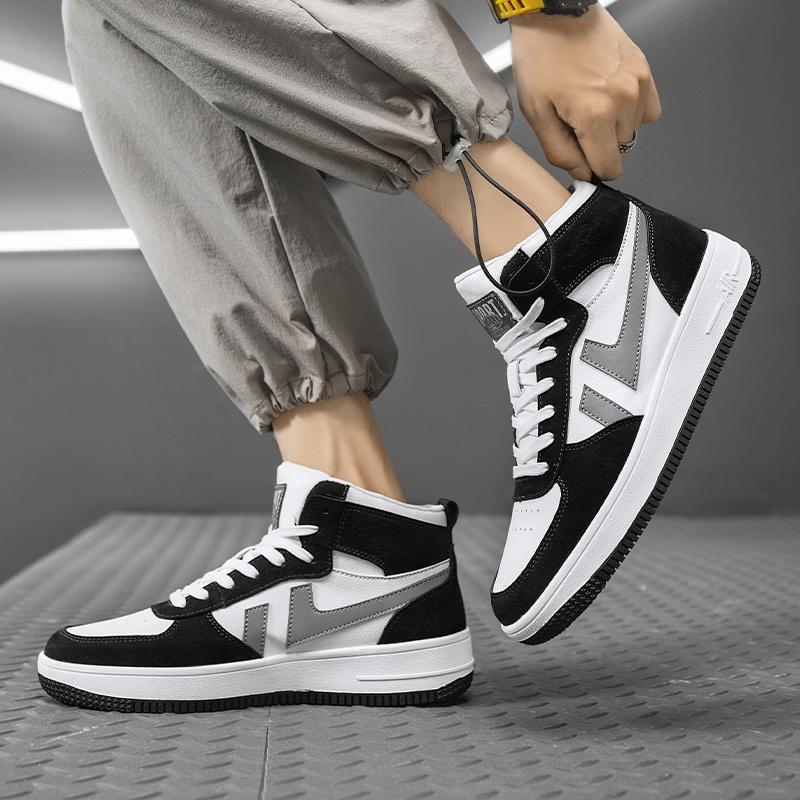Men And Women 's Casual Four Seasons Fashion Skateboarding High Top Students Comfortable Sneakers Boys Girls Trending Soft Sole Breathable Shoes