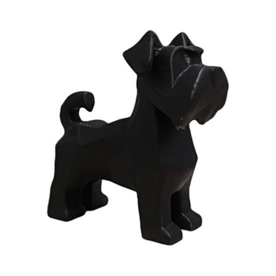 Dog Ornament 3D Printed Schnauzer Geometric Miniature Dog Figurine Living Room Dog Sculpture Home Decor