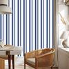 Blue and white vertical stripes wallpaper for living room and bedroom 50x1000