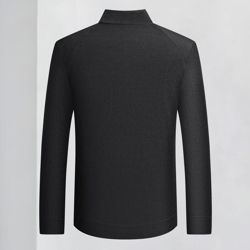 Мужской зимний толстый свитер Luozi на молнии до середины из 100% шерсти