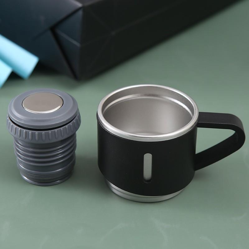 Handheld 304 Stainless Steel Insulated Tea Cup Set with Multiple Lids - High-End Business Gift Box