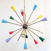 Mid Century Design Colorful 18 Arm Lights Handmade Decorative Brass Ceiling Sputnik Chandeliers Fixture
