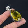 Кулон из драгоценного камня с лимонным топазом, твердый кулон из стерлингового серебра 925 пробы, ювелирный подарок для унисекс LG-044