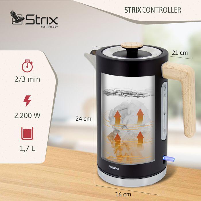 Nordic Bouilloire Électrique 1,7L Sans Fil, Ébullition Rapide Sans BPA, Base 360 Briebe KT1165BLK 2200W Noir 03936