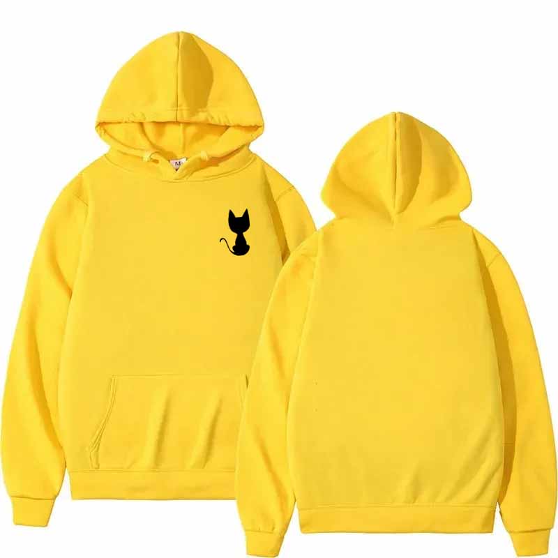 Cat Print Women Men Hoodie Set Winter Sport Loose Jogging Sweatshirt Fleece Sweat Fashion Sport Hoodie Pullover