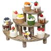 Practical-3-Layer Wooden Cupcake Rack Layered Cupcake Display Rack Semi-Circular Dessert Cake Rack