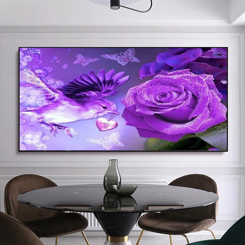 Diamond Painting Kit Flowers 5D Diamond Mosaic Cross-Stitch Diamond Painting Kits Full Drill