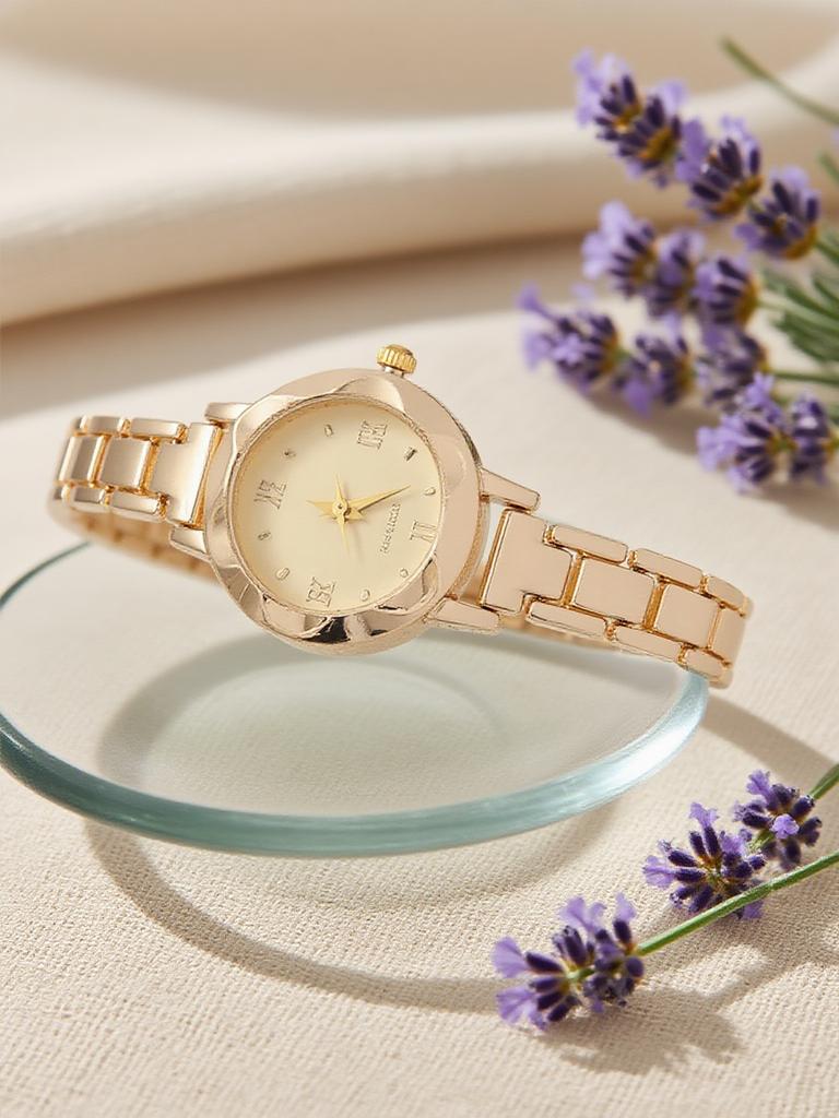 Small Fashion Cute Shape Round Dial Alloy Strap Women's Quartz Watch for Christmas and Halloween Gifts