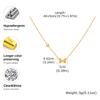 Minimalist Zircon Bowknot Pendant Necklace for Women, 18K Gold Plated Stainless Steel Necklace, Waterproof Jewelry Accessories