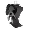 6 Blade Stove Fan Black Self Starting High Temperature Resistant Heat Powered Stove Fan for Home