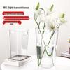 Transparent Cylindrical Glass Flower Vase