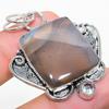 Natural Botswana Agate, White Topaz 925 Sterling Silver Pendant 1.93" B5j20