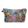 1pc Bohemian Mandala Flower Pattern Cosmetic Bag - Portable Toiletry Organizer for Women and Girls Xmas Gifts