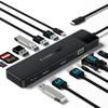 Док-станция USB C 2 HDMI Двойной HDMI 3 Расширение экрана USB-концентратор Дисплей MST VGA Двойной 2 экрана Мультидисплей Тройной дисплейный концентратор Аудио 13-в-1 4K@30 Гц