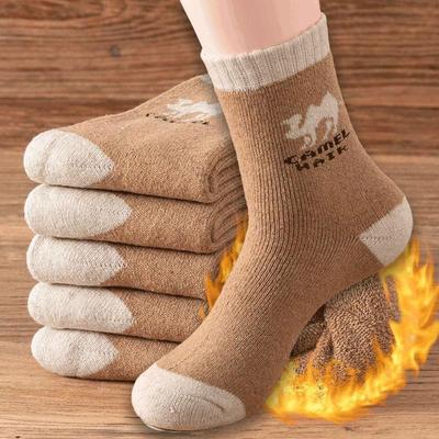 Мужские зимние утолщенные теплые носки из верблюжьей махровой шерсти в северном стиле