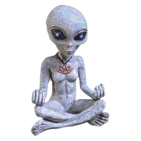 Украшение для сада с защитой от ультрафиолета, статуя инопланетянина, расписанная вручную, забавная грубая скульптура инопланетянина, украшение для дома и двора