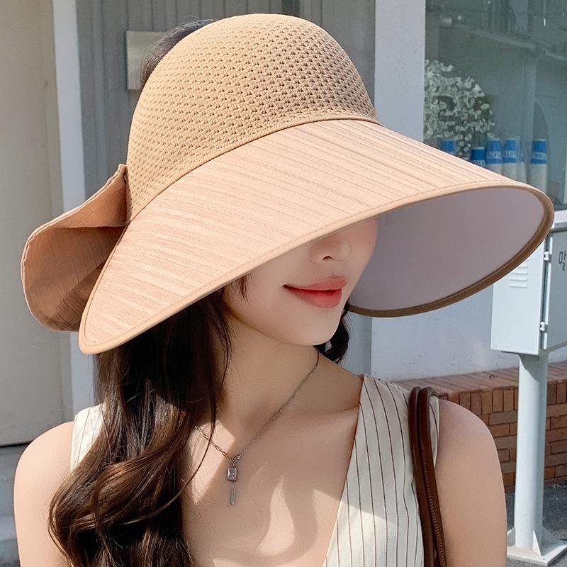 Креативная шаль двойного назначения, бант, шляпа от солнца, уличная дышащая и позволяющая завязать хвостик, шляпа с открытым верхом, защита шеи, шляпа от солнца