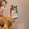 Цветочный смайлик в корейском стиле чехол подходит для iPhone 16, чехол для телефона Apple 17 Pro Max, силиконовый 11, зеркало для макияжа X/15