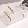 Золотая металлическая акриловая шкатулка для украшений Nordic Light Luxury Model Room Decoration Box Storage Decorations Toilet Table
