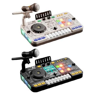 Интерактивный DJ-микшерный пульт Набор Музыкальный инструмент Игрушка Для малыша Подключение к телефону 12 Звуковых эффектов Музыкальная развивающая игрушка