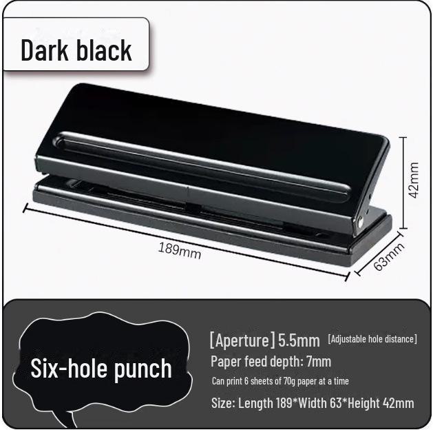 Kedeyou 9170 Adjustable 6-Hole Punch for Loose-Leaf Paper