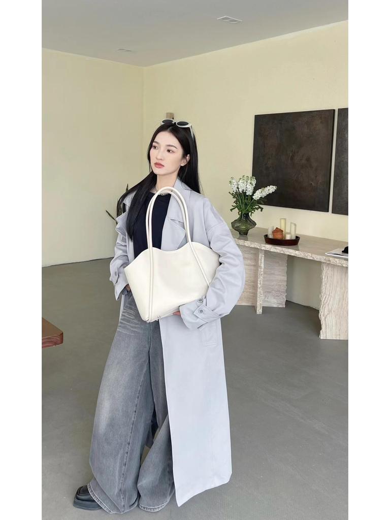 2025 Женская большая дизайнерская сумка из мягкой кожи, вместительная сумка через плечо из коровьей кожи