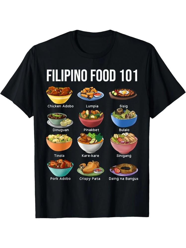 Filipino Food 101 Popular Pinoy Food Funny Cool Filipino T-Shirt Classic Cotton Unisex T-Shirt