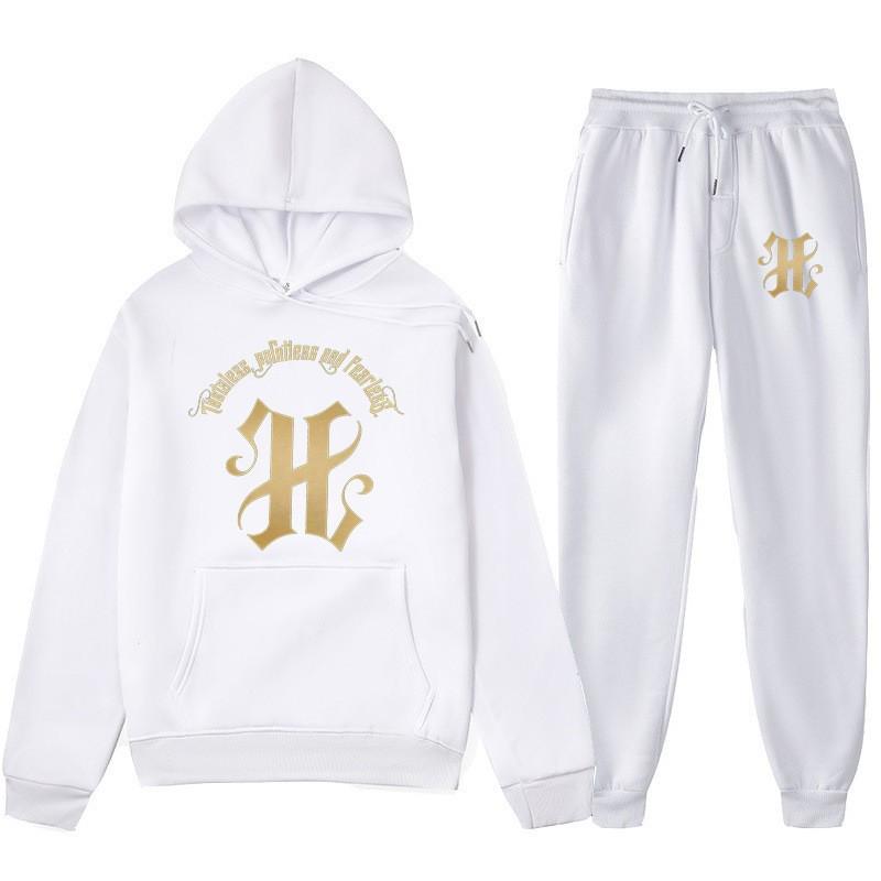 Mens Hooded Sweatshirt With Gothic Arc Letter Print Fleece-Lined Casual Pullover