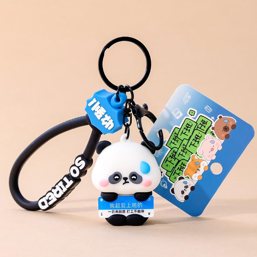 Брелок для ключей Capybara из ПВХ, милый кулон в виде панды из мультфильма, подарок на день рождения для детей