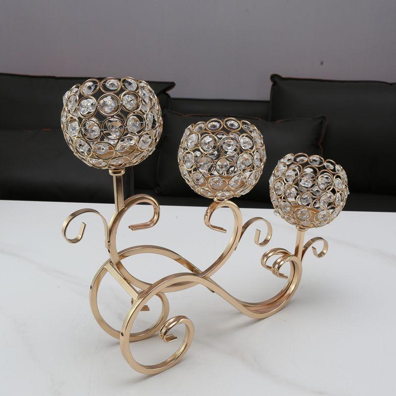 Скандинавские украшения для подсвечников, роскошные хрустальные украшения для гостиной, золотистого света, романтический подсвечник с перьями, новый продукт